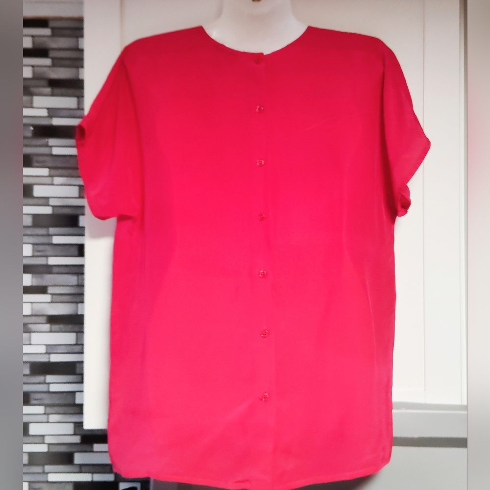 Nordstrom Gallery Vintage 100% Silk Blouse Sz-S - Picture 2 of 3